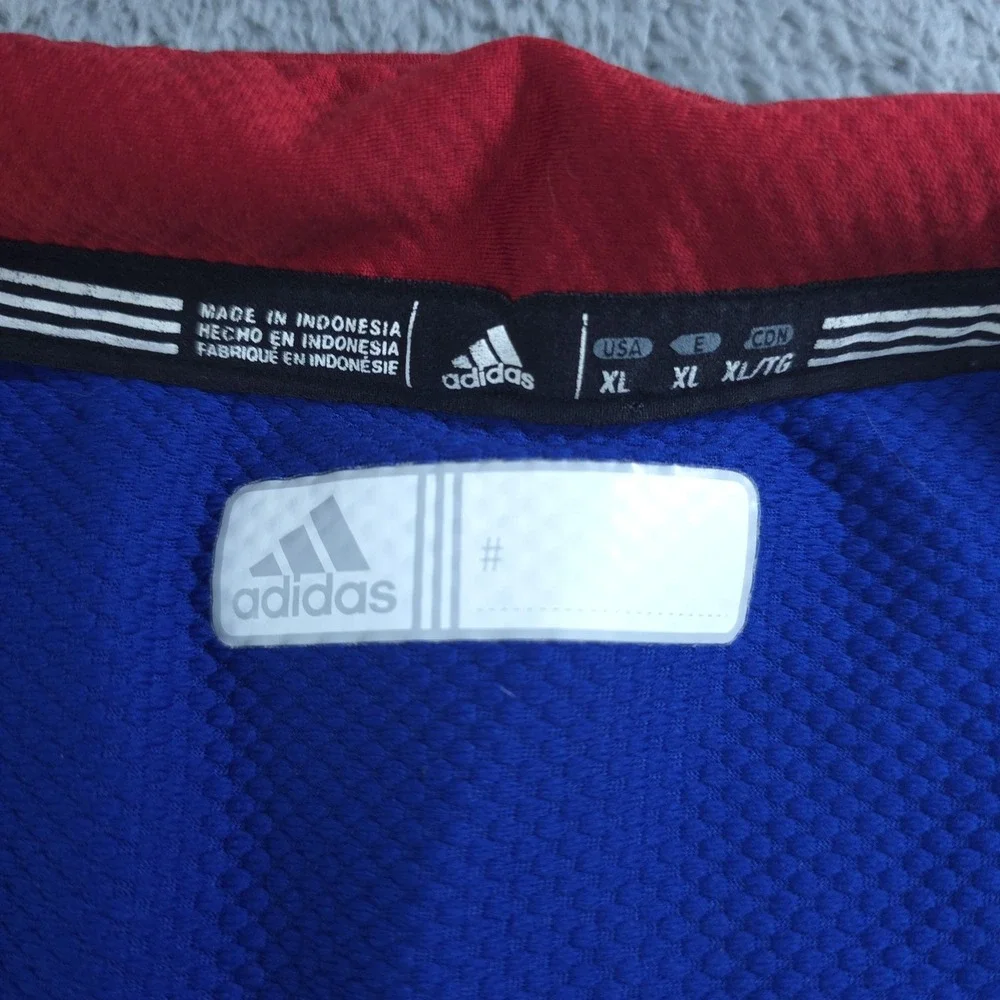 Kansas Jayhawks Shirt Mens XL Blue NCAA Basketball Adidas Climalite 1/4 Zip